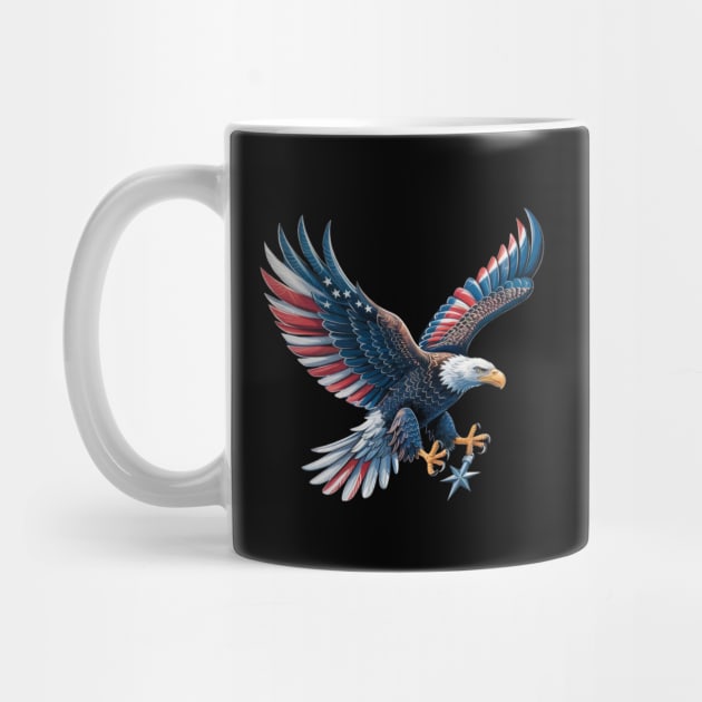 American Flag Bald Eagle Patriotic Eagle 4th of July USA by Creatifly Graphic Tees